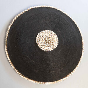 Home Accessories, Decor, Wall Art, African Warrior Beaded Shield Solid Wood Black