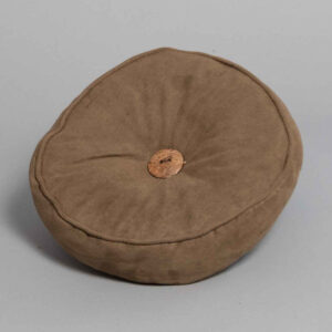 Round Buttoned Scatter Brown Velvet