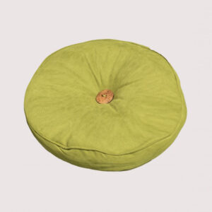 Round Buttoned Scatter Lime Green Velvet Piped