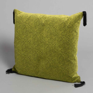 Square Lime Green & Black Speck Black Tassel Scatter
