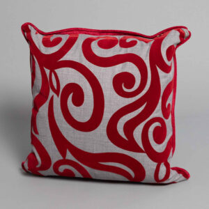 Square Red & Grey Damask Pattern Scatter Piped